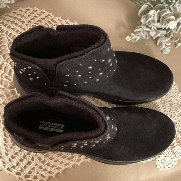 Skechers Studded Black Suede Leather Booties Women’s Size 8.5 NWOT - Picture 8 of 16